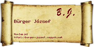 Bürger József névjegykártya