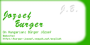 jozsef burger business card